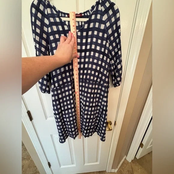 Comptoir Des Cottoniers Blue & White Checked w/ Slip Dress Women’s XS/S - Picture 6 of 7